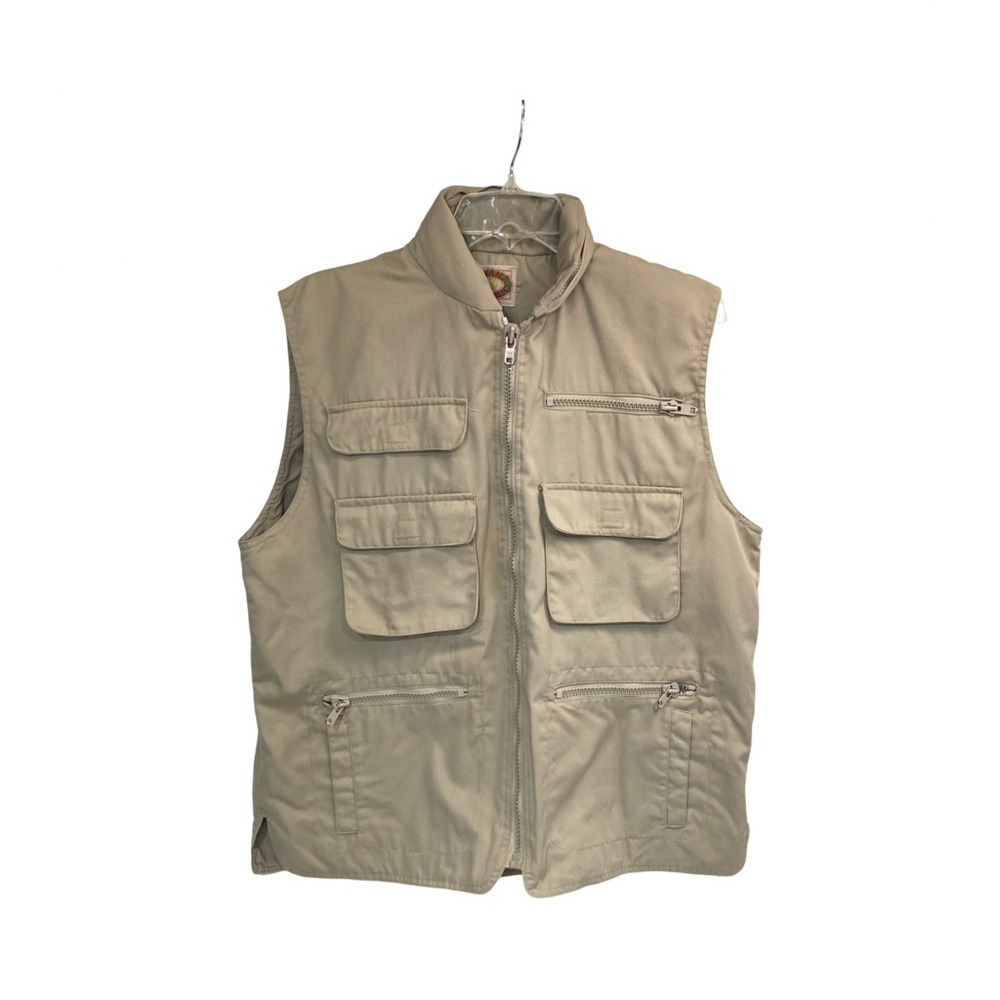 Banana Republic Vest Mens Size Large Beige Safari Utility Tactical Field Vintage
